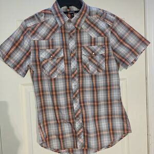 Men's Carbon Orange Plaid Shirt